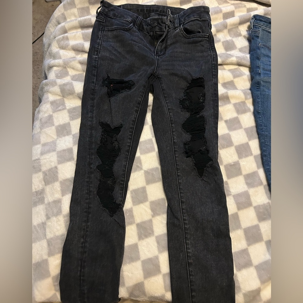 Blackish Grey high rise American Eagle jeggings